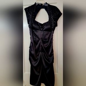 Black cocktail dress with sequins